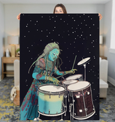 Melodic Gentle Harmony Sherpa Blanket draped over a cozy sofa.